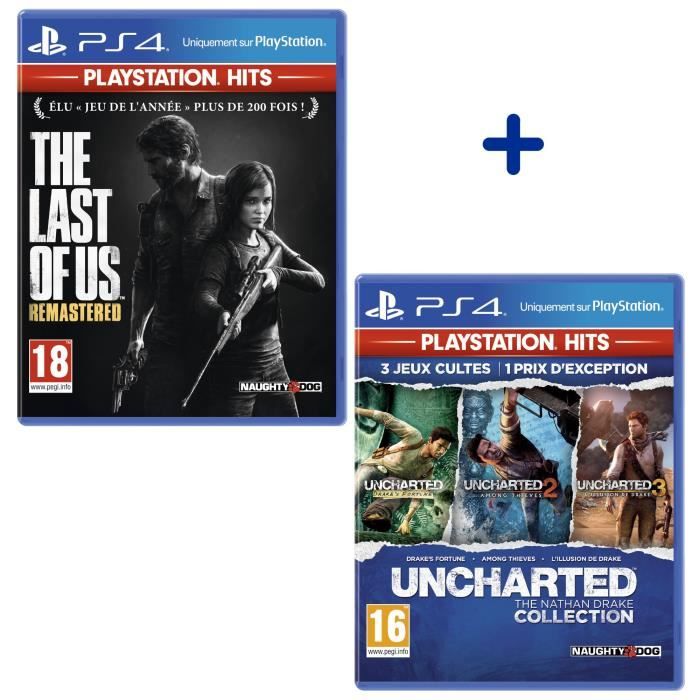 Pack 2 Jeux PS4 PlayStation Hits : The Last of Us + Uncharted Nathan Drake Collection