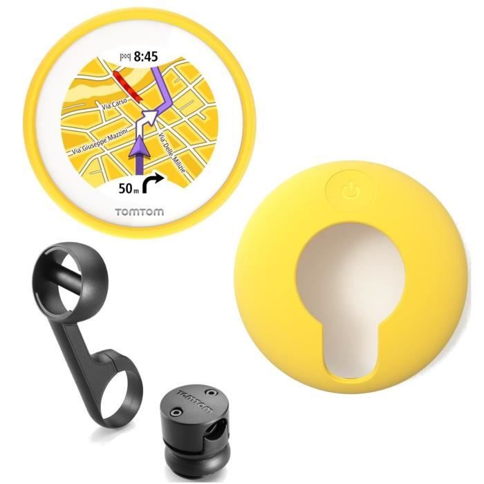 TomTom VIO GPS pour Scooter + Housse silicone jaune