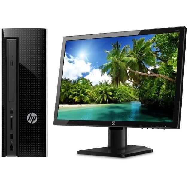 HP PC de Bureau 260a120nf - RAM 4Go - AMD E2-7110 - AMD Radeon R2 Graphics - Disque dur 1To + Ecran 20kd 19,5\