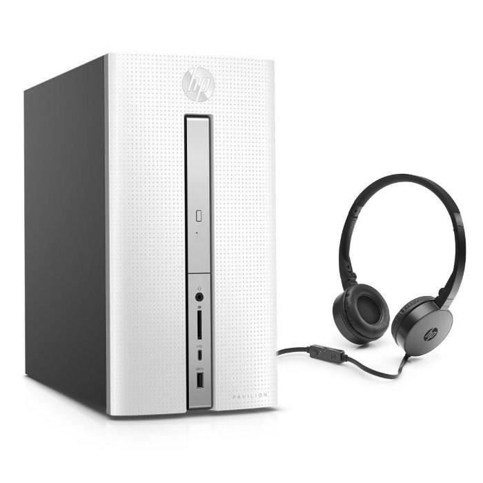 HP PC BUREAU Pavilion - 570p037nf - 4 Go de RAM - Windows 10- Intel Core i5-7400 - Intel HD Graphics - Disque dur 1 To + casque