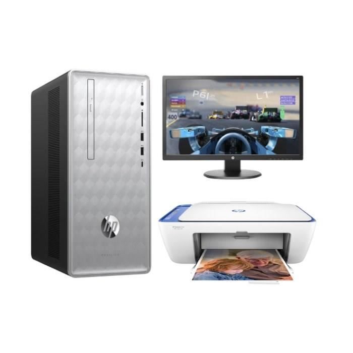 HP PC de Bureau Pavilion 590-p0050nf -i7-8700 - 16GoRam + Stockage 2To + 128GoSSD - AMD RadeonRX550 - W10 + imprimante + Ecran