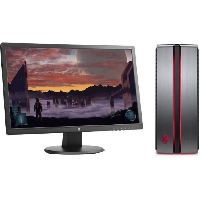 HP PC de Bureau Gamer Omen HP870220nf - RAM 8Go - Core i5-7400 - Nvidia GTX 1060 - Stockage 1To + Ecran 24\