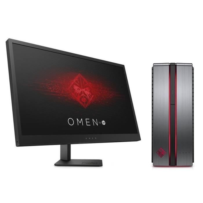 HP PC de Bureau Omen 870-237nf - RAM 8Go - Core i5-7400 - NVIDIA GeForce GTX 1050 - Stockage 128Go SSD + 1To + Ecran Omen 25\
