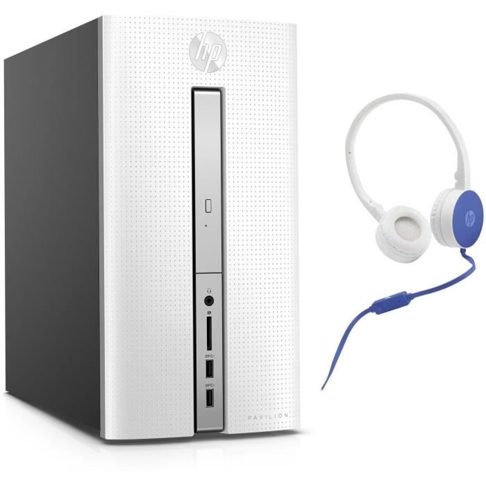 HP PC BUREAU Pavilion - 570p037nf - 4 Go de RAM - Intel Core i5-7400 - Intel HD Graphics - Disque dur 1 To + Casque stéréo