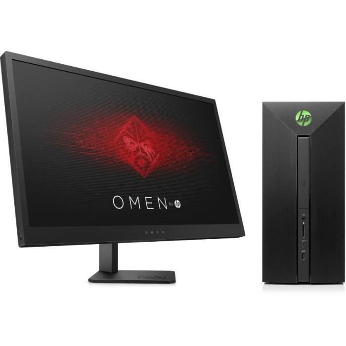 HP PC de Bureau Gamer Pavilion 580072nf - RAM 8Go - Core i7-7700 - NVIDIA GTX 1050 - Stockage 2To + Ecran Omen 25\