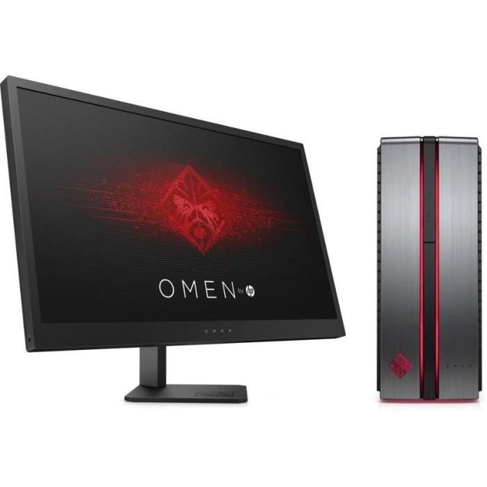 HP PC de Bureau Gamer Omen HP870220nf - RAM 8Go - Core i5-7400 - Nvidia GTX 1060 - Stockage 1To + Ecran Omen 25\