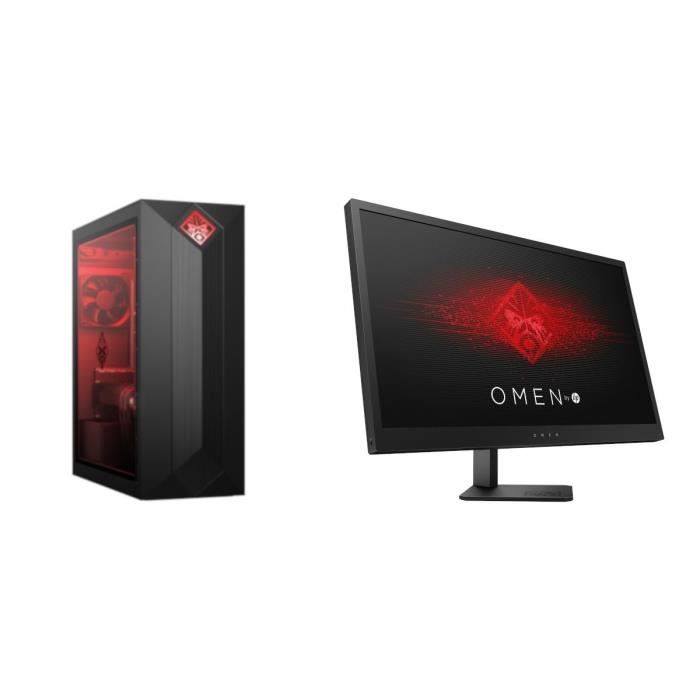 HP PC Bureau Gamer OMEN 875-0067nf - AMD Ryzen 5 -RAM 8 Go -Disque Dur 1To HDD + 128Go SSD -GTX 1060 3Go - W10 + Ecran Gamer OMEN 25
