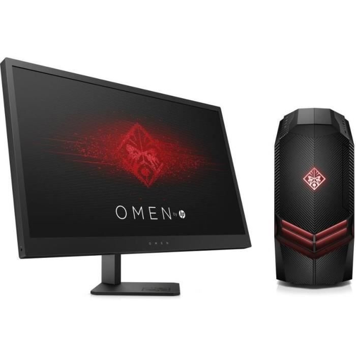 HP PC de Bureau Gamer Omen 880086nf - RAM 8Go - Core i5-7400 - NVIDIA GTX 1050 - Stockage 128Go SSD + 1To + Ecran Omen 25\