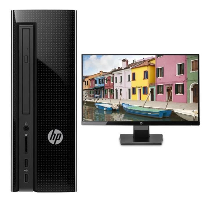 HP PC de Bureau 260a120nf - 4Go de RAM - AMD E2-7110 - AMD Radeon R2 Graphics - Disque dur 1To + Ecran 22\