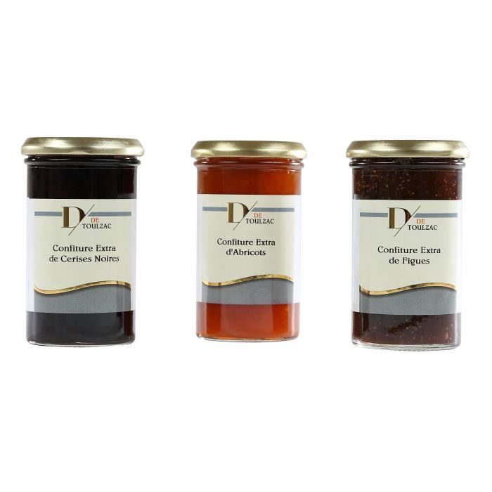 D DE TOULZAC Lot de 3 Confitures Extra 320g
