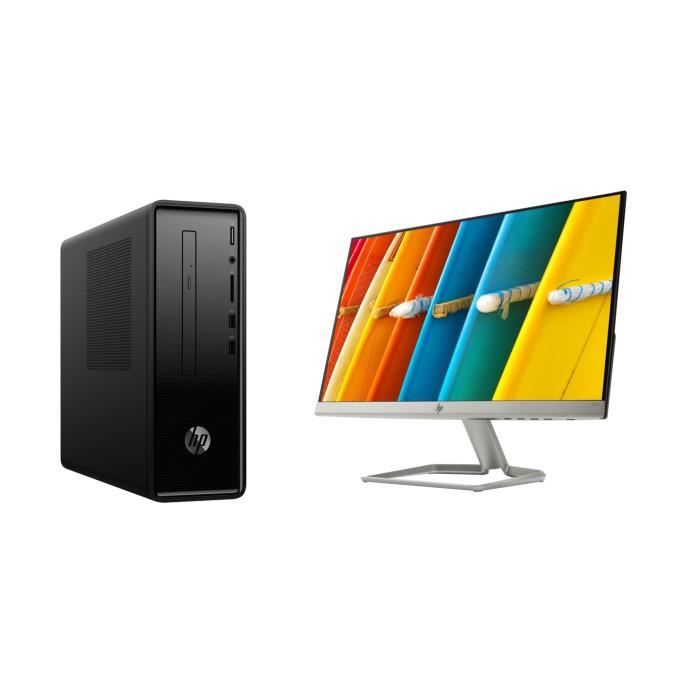 HP PC de Bureau Slimline 290-a0000nfm - AMD A4-9125 - RAM 4Go - Stockage 1To HDD - Windows 10 + Ecran 22\