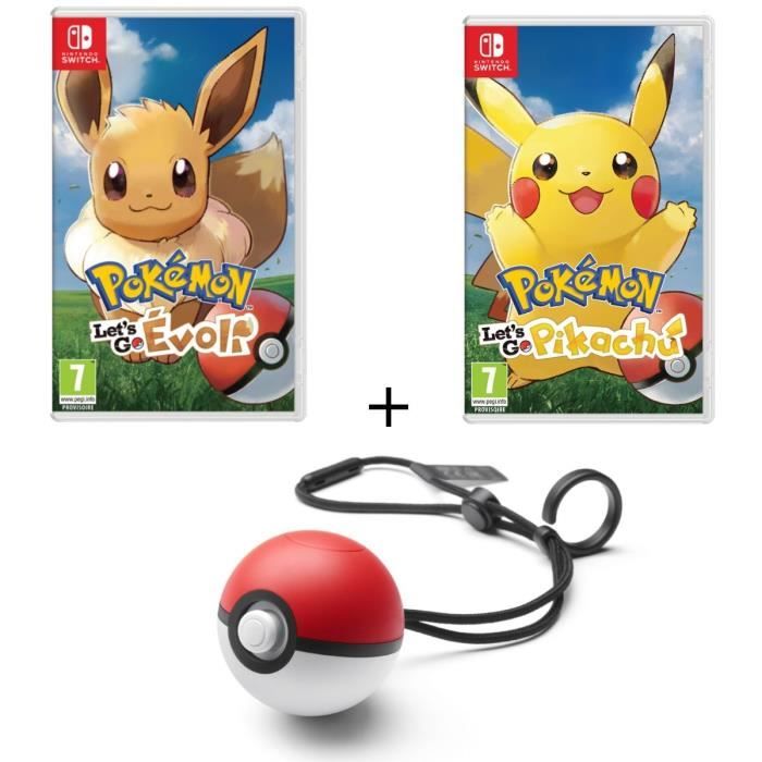 Pack 2 jeux Pokemon Let's Go Switch + Poke Ball Plus