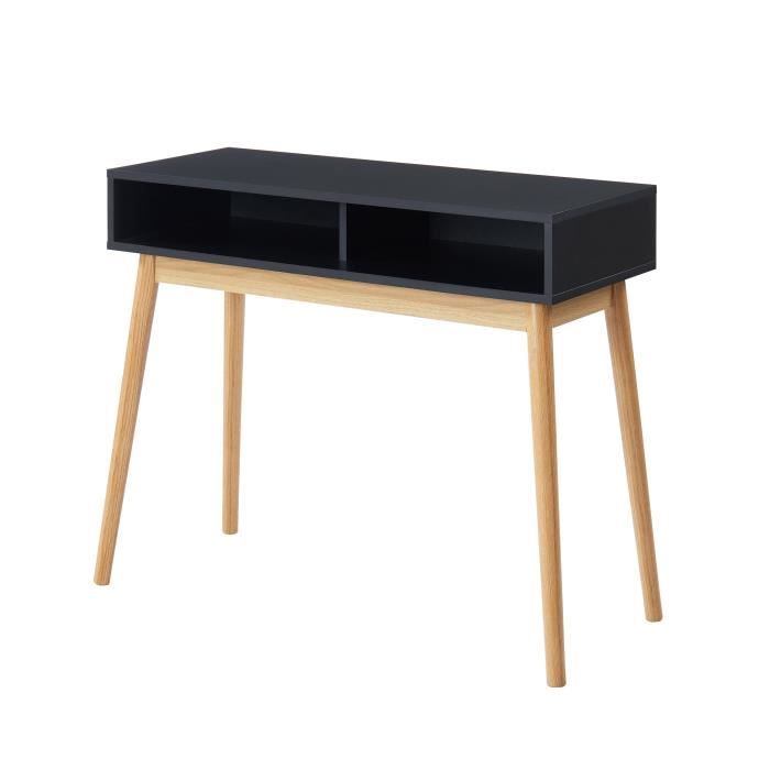 HERMAN Console style industriel - Décor noir - L 95 x P 38 x H 78 cm