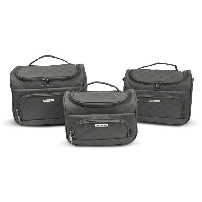 KINSTON Set de 3 Vanity Souple 14-21-24cm Noir