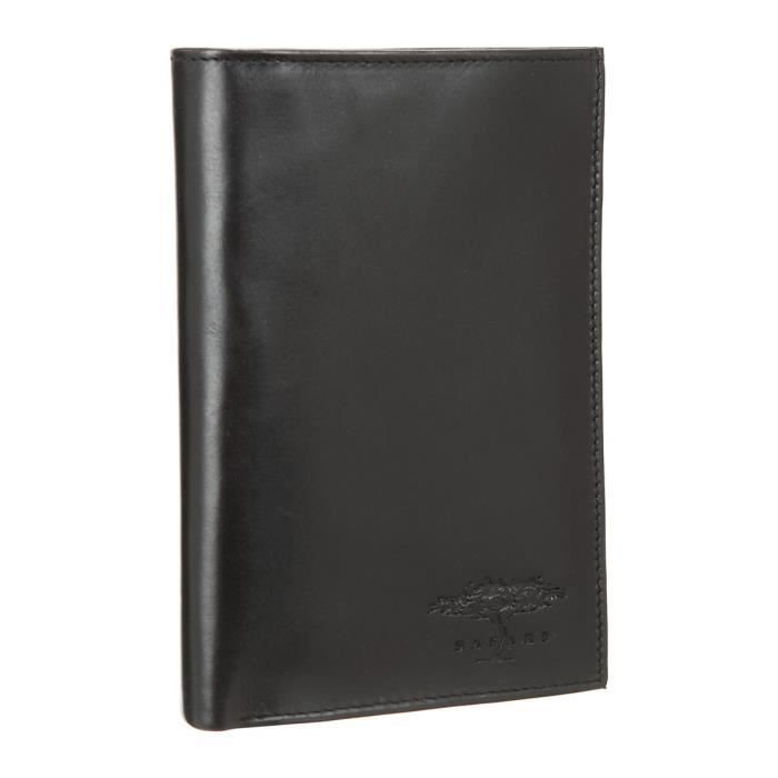 SAFARI Portefeuille - 3 Volets - Cuir - 10x15 cm - Noir