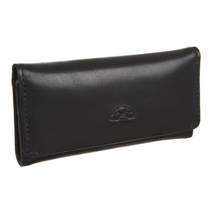 TONY PEROTTI Porte-clés Anneaux PM - Cuir de vachette - 10x6,5 cm - Noir