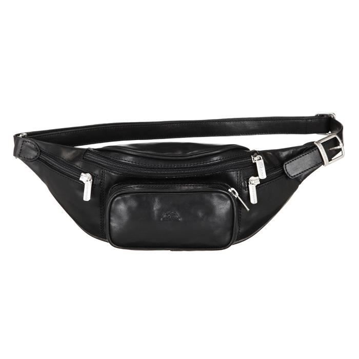 TONY PEROTTI Vide-poche Banane - Cuir de vachette - 30 cm - Noir - Homme