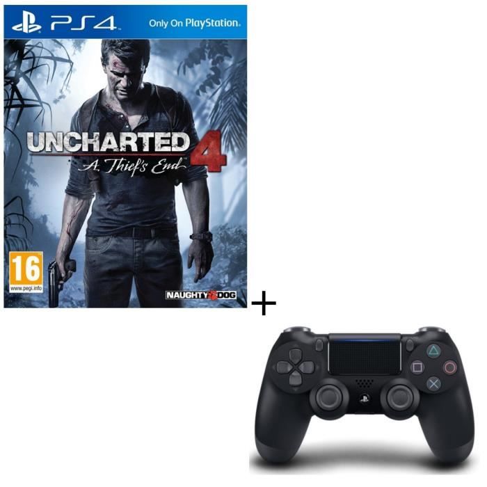 Pack Uncharted 4 : A Thief's End + Manette DualShock 4 Noire