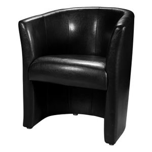 BAYA Fauteuil cabriolet en simili Noir
