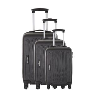 TORRENTE Set de 3 Valises Rigide ABS 4 Roues 46-56-66 cm ONDINE Noir