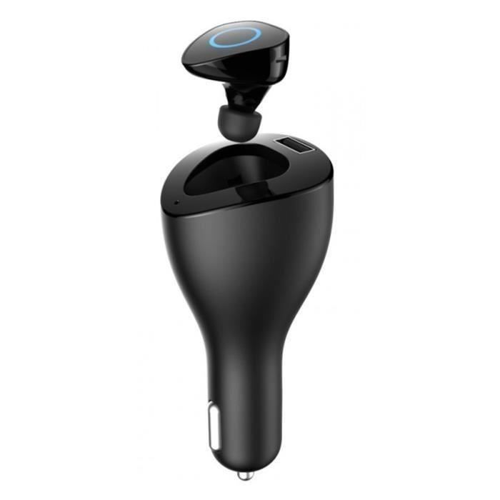 Devia Chargeur Allume-Cigare Vortex + Oreillette Bluetooth Noir