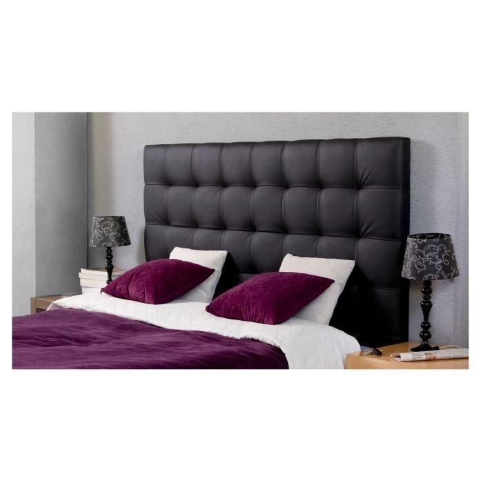 FINLANDEK MUSTA Tête de lit capitonnée style contemporain en bois pin et épicéa massif - Simili noir - L 140 cm