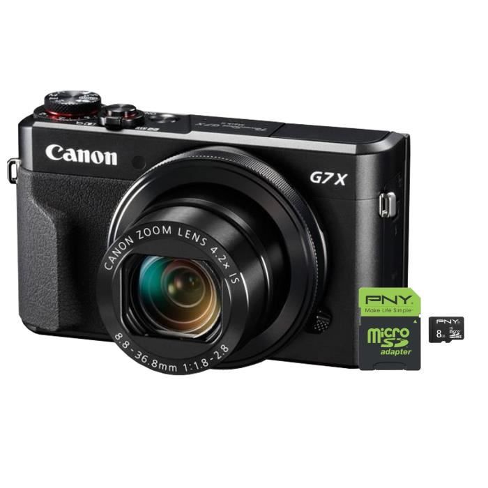 CANON PowerShot G7X MKII Appareil photo numérique compact 20 Mpx + PNY Performance Carte mémoire Micro SDHC 8 Go