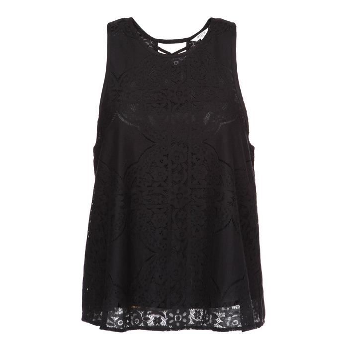 DEELUXE T-Shirt Ester en Dentelle Noir Femme