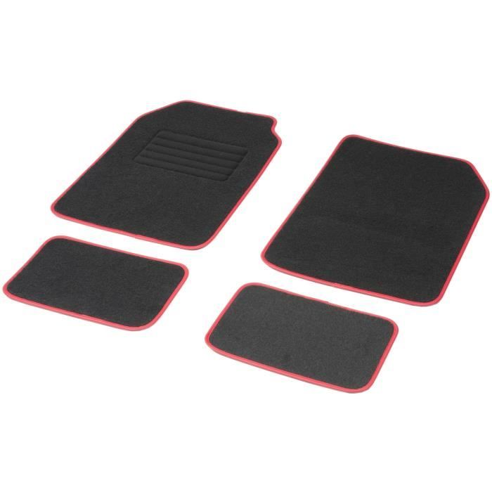 DBS Jeu de 4 tapis universels ASTON ganse luxe rouge