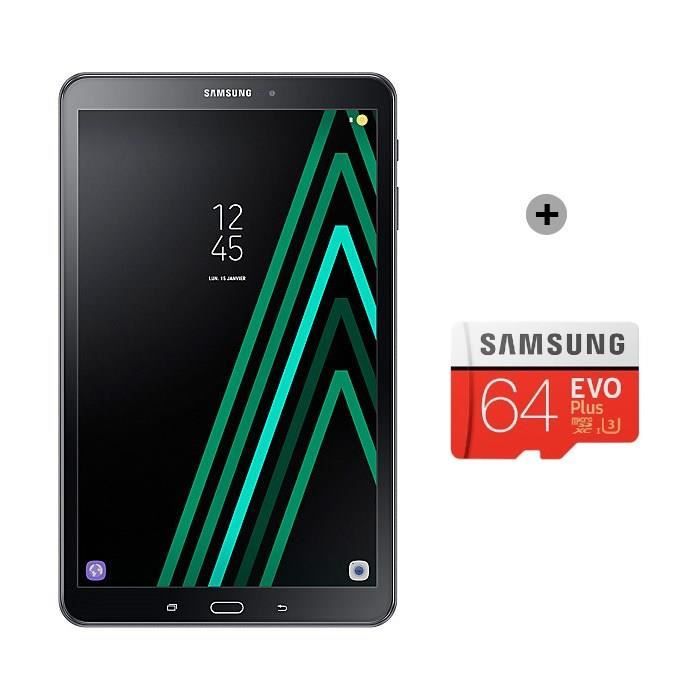 SAMSUNG Tablette tactile Galaxy Tab A6 - 10,1 pouces WUXGA - Stockage 32 Go - Noir + Carte Micro SD Evo Plus - 64 Go