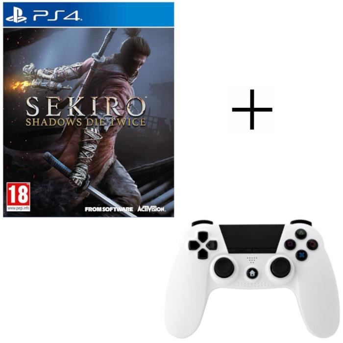 SEKIRO: Shadows Die Twice Jeu PS4 + Manette Under Control Bluetooth blanche