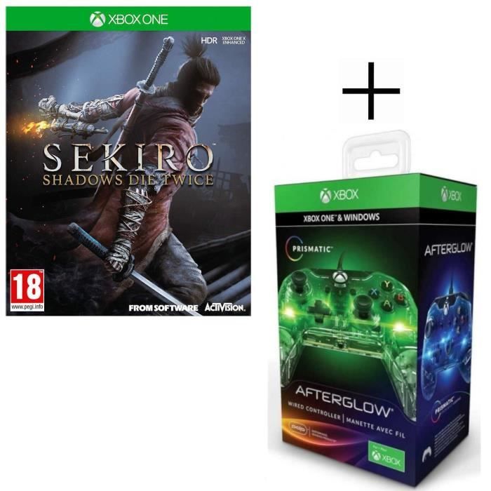 SEKIRO: Shadows Die Twice Jeu Xbox One + Manette filaire PDP Afterglow Prismatic V2