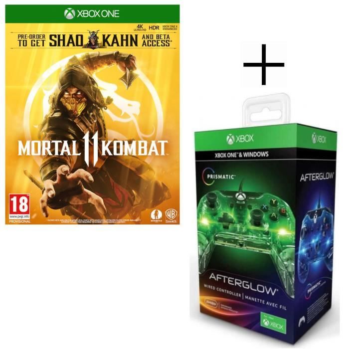 Mortal Kombat 11 Jeu Xbox One + Manette filaire PDP Afterglow Prismatic V2