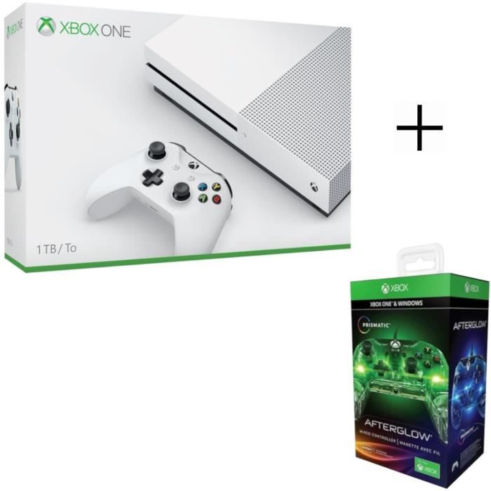 Xbox One S 1 To 3M Game Pass + 3M Live + Manette filaire PDP Afterglow Prismatic V2
