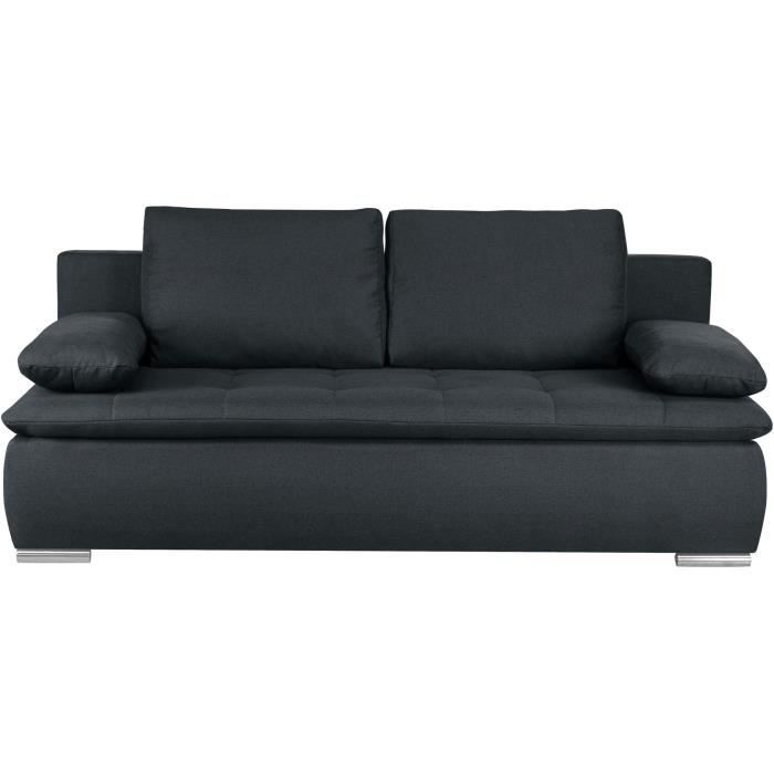 CLAUDIO Banquette convertible - Tissu gris anthracite