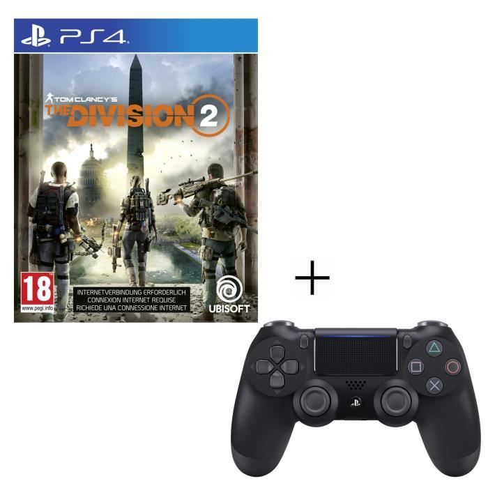 Pack The Division 2 + Manette PS4 DualShock 4 Noire V2 + Voucher Fortnite