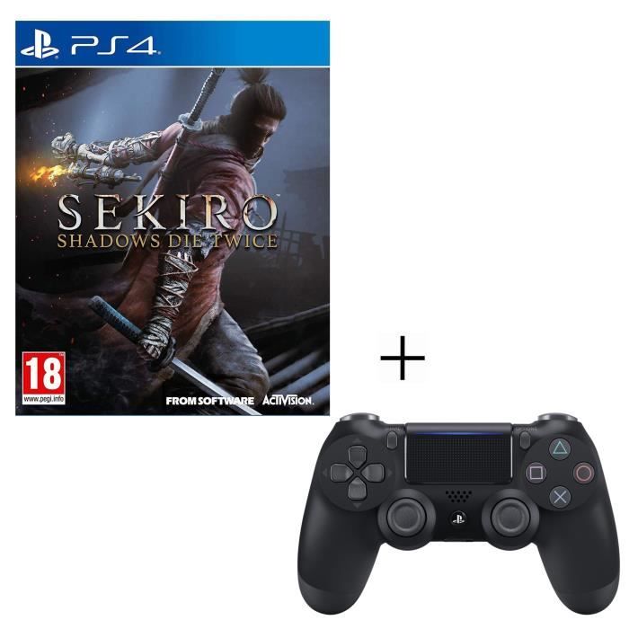 Pack Sekiro: Shadows Die Twice + Manette PS4 DualShock 4 Noire V2 + Voucher Fortnite