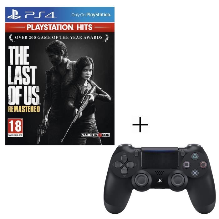 Pack PlayStation : The Last Of Us Remastered PlayStation Hits + Manette PS4 DualShock 4 Noire V2 + Voucher Fortnite