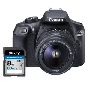 CANON EOS 1300D + EF-S 18-55mm DC III Appareil photo Reflex+ Carte 8Go