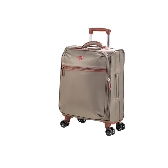 JUMP Valise Cabine Trolley Souple Nylon NICE - 4 roues - 55 cm - Bronze