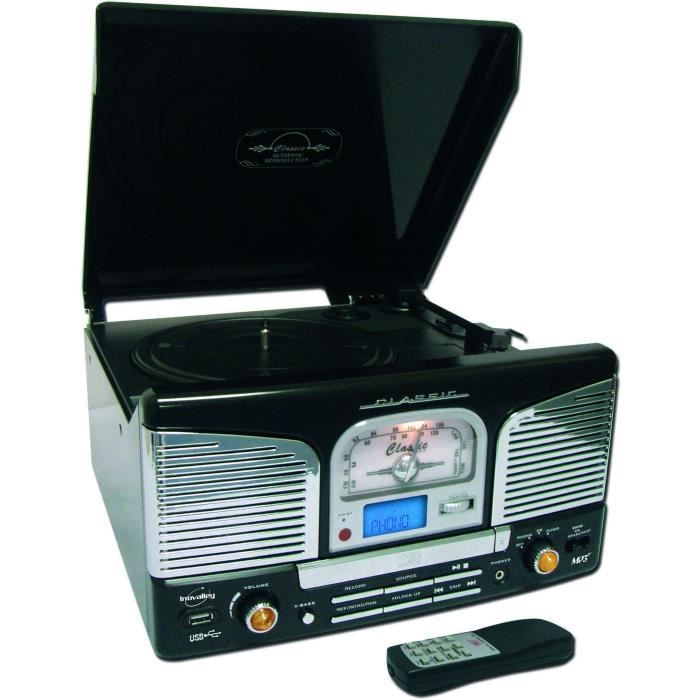 INOVALLEY RETRO-03 Platine Vinyle tourne disque USB noir