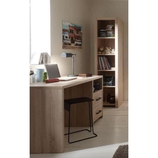 ALINE Bureau + bibliothèque chêne clair