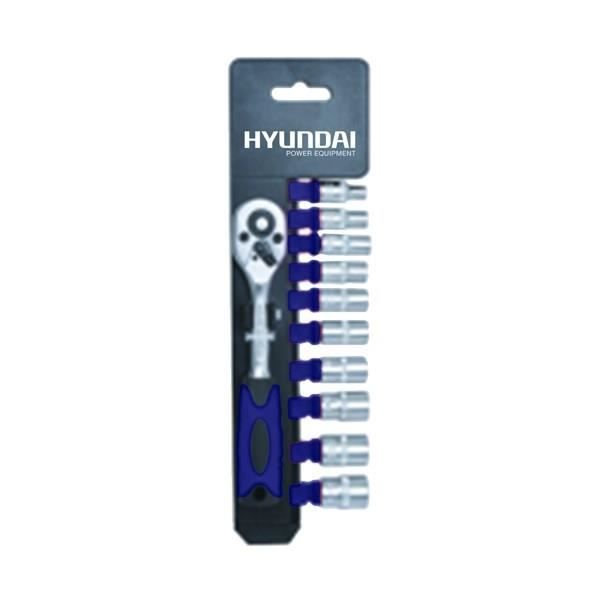 HYUNDAI Coffret clé à cliquet 1/4, 11 pièces
