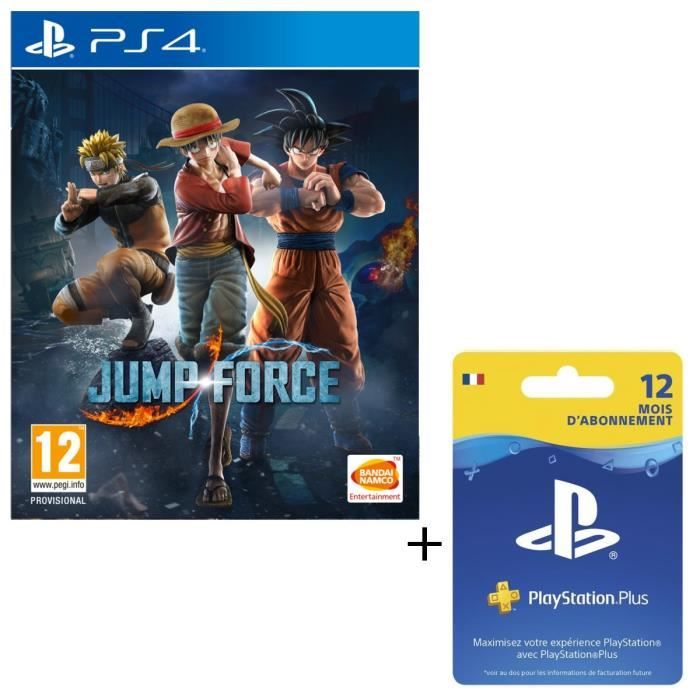 Pack Jump Force + Abonnement PlayStation Plus 12 Mois