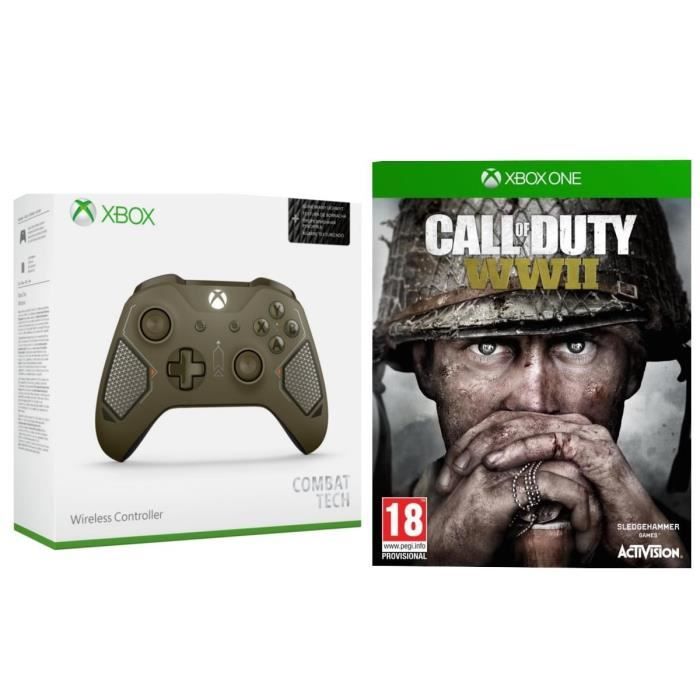 Manette Xbox One Combat Tech + le jeu Xbox One Call of Duty WWII