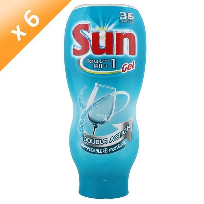 SUN Gel lave vaisselle tout en 1 Turbo - 36 lavages - Lot de 6