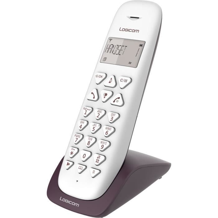 LOGICOM Double téléphones sans fil VEGA 250 DUO Aubergine sans répondeur