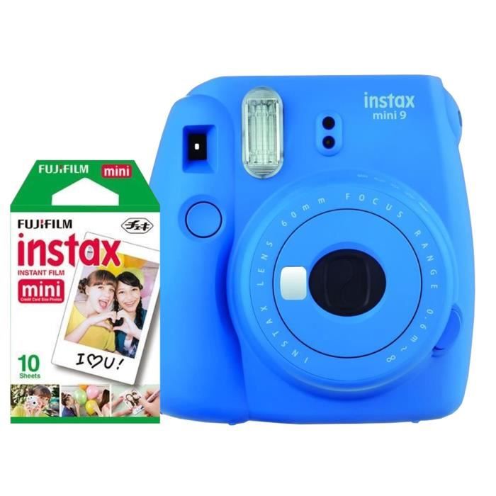 Fujifilm Instax Mini Bleu Cobalt + 10 Pellicules couleurs