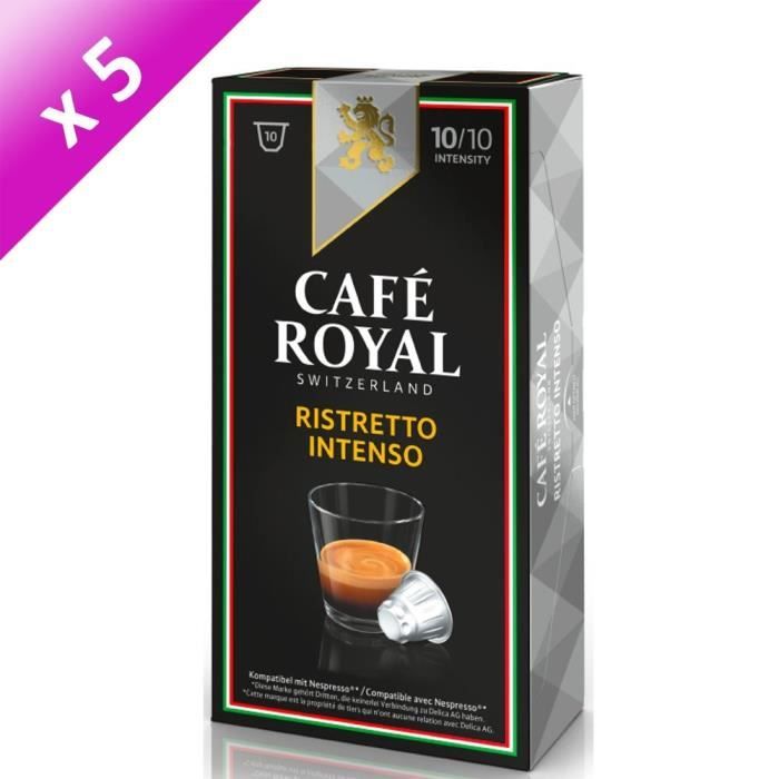 50 capsules CAFÉ ROYAL de café Ristretto Intenso 100% Arabica
