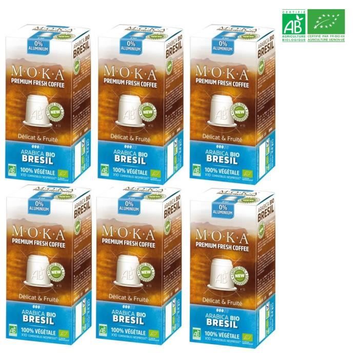MOKA 60 capsules de café Arabica Brésil - Bio - Compatibles avec le système Nespresso®*